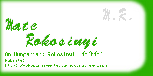 mate rokosinyi business card